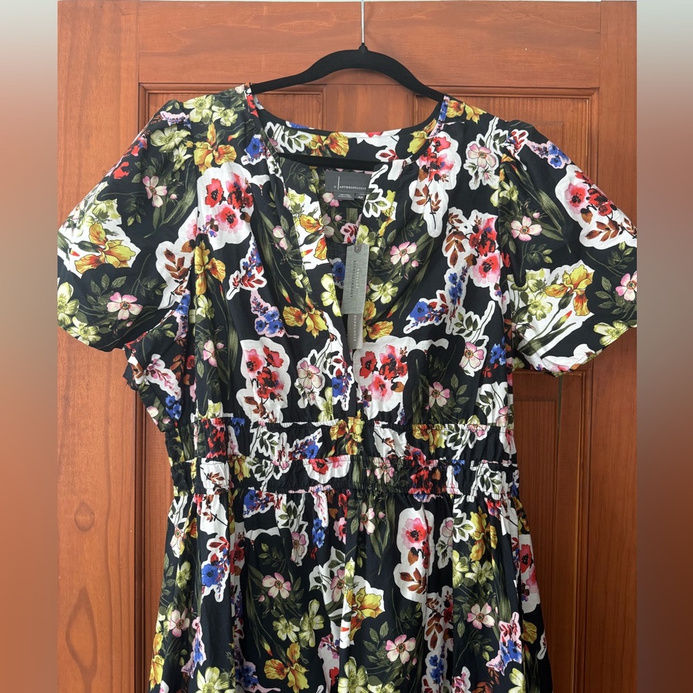 Anthropologie Black Floral Maxi Dress - Picture 2 of 6